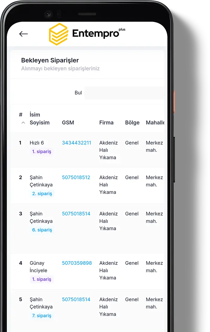 Android uyumlu halı yıkama programı